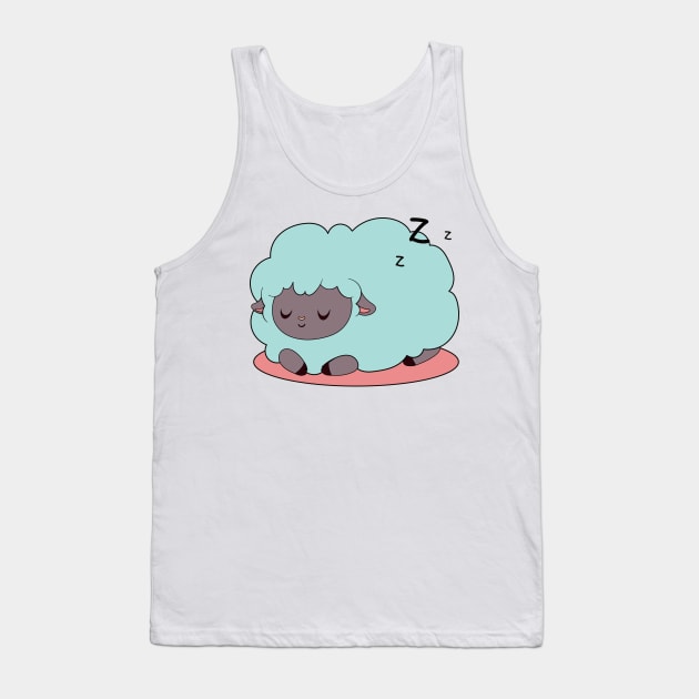 cute green pacefully sleeping sheep Tank Top by TurnEffect